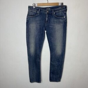 Agolde Chloe Blue Dark Wash‎ Skinny Jeans Y2K Mid Rise Womens 30